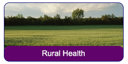 Rural Health: A green field with sky and trees in the horizon.